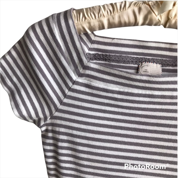 Anthropologie Postmark Grey & White Striped Square Neck Top Size XS - Picture 5 of 10
